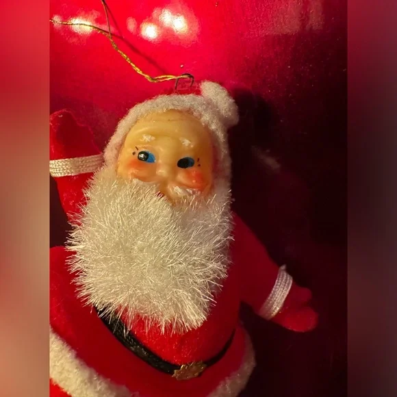 2 Vintage Santa ornaments made in Japan. - Picture 2 of 7